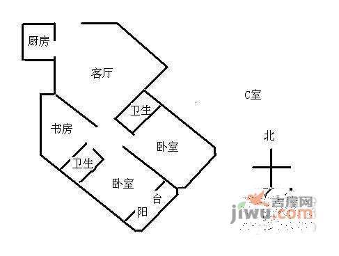 百合花苑3室2厅2卫161㎡户型图