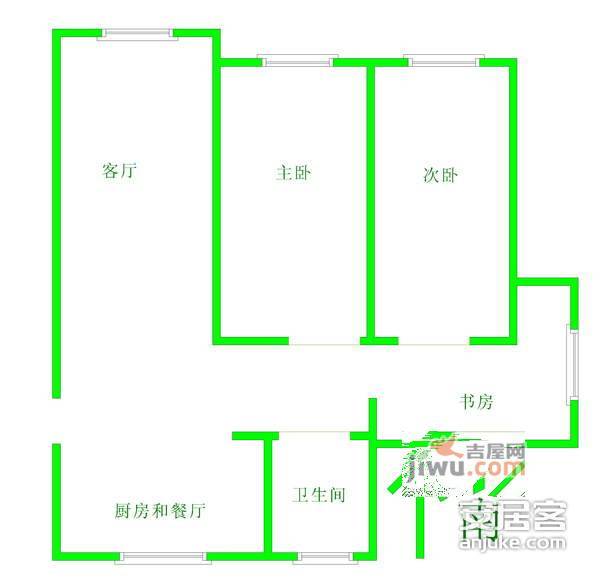 百合花苑3室2厅2卫161㎡户型图