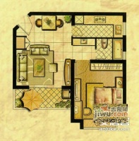 上海河滨国际公寓1室1厅1卫户型图