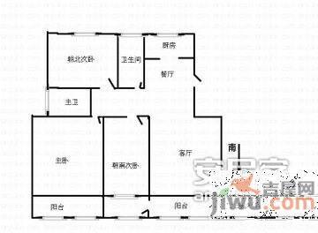 南天公寓3室2厅2卫136㎡户型图