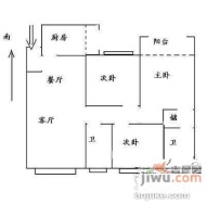 徐汇金桂苑3室2厅2卫156㎡户型图