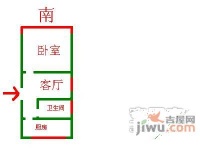 花苑村桂花园1室1厅1卫42㎡户型图
