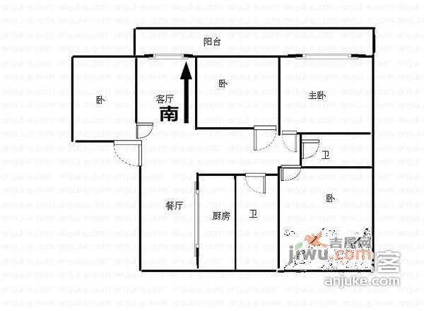 海上名邸4室2厅3卫166㎡户型图