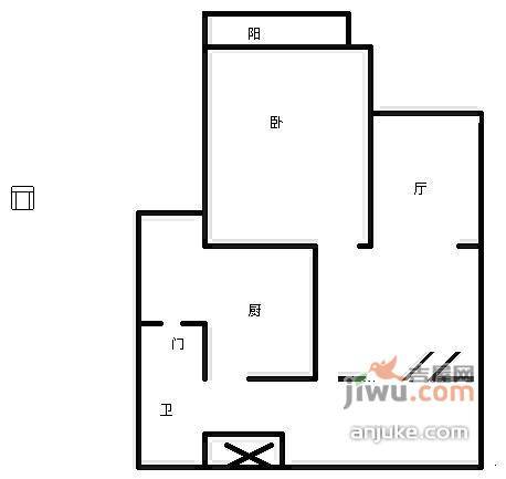 海上名邸1室2厅1卫61㎡户型图