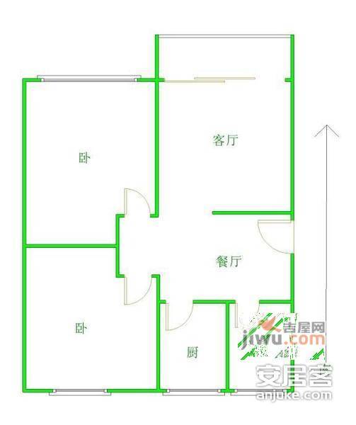 桂林新苑2室1厅1卫93㎡户型图