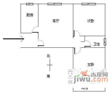 徐汇长春苑2室1厅1卫83㎡户型图