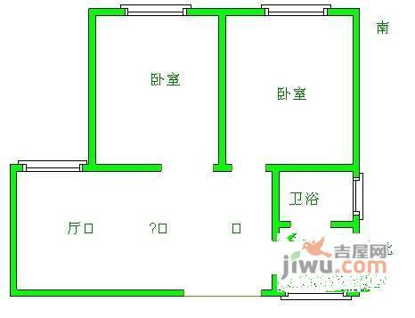 华利公寓2室1厅1卫104㎡户型图