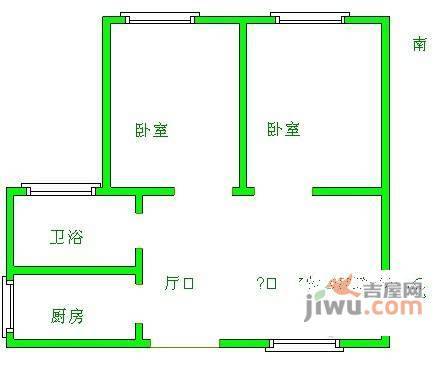 华利公寓2室1厅1卫104㎡户型图