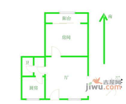 华利公寓1室1厅1卫69㎡户型图