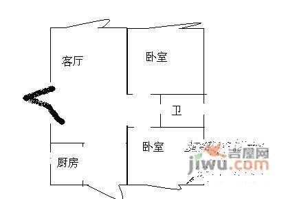 汇景佳丽苑2室2厅1卫97㎡户型图