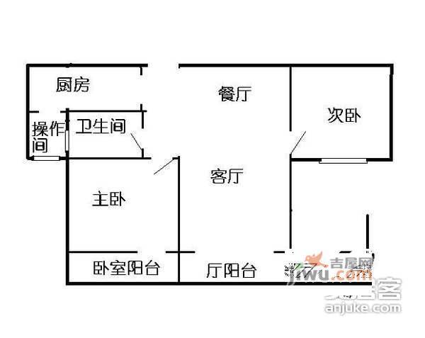 汇景佳丽苑2室2厅1卫97㎡户型图