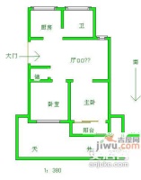 乾骏园2室1厅1卫80㎡户型图