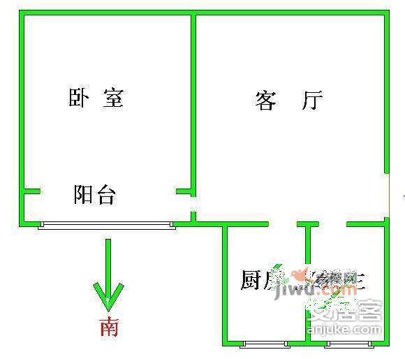 鑫隆花园1室1厅1卫68㎡户型图