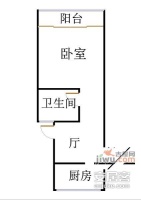 金龙花苑玫瑰园1室1厅1卫50㎡户型图