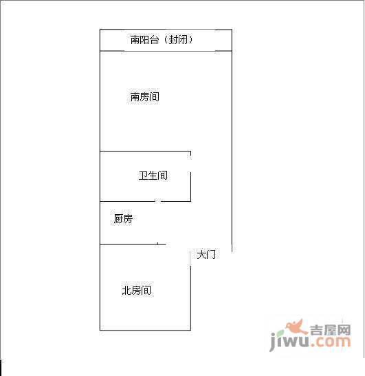 三江小区2室0厅1卫54㎡户型图