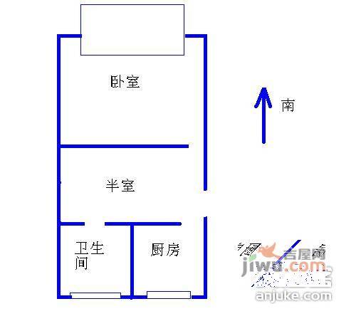 华富小区1室1厅1卫户型图