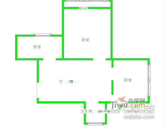 华富小区2室1厅1卫78㎡户型图