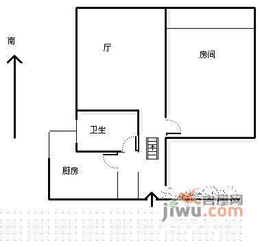 强生花苑1室2厅1卫85㎡户型图