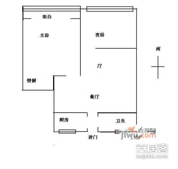 强生花苑2室2厅2卫140㎡户型图