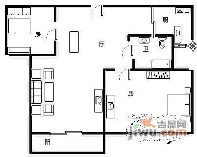 强生花苑2室2厅1卫户型图