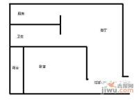 青松小区1室1厅1卫58㎡户型图