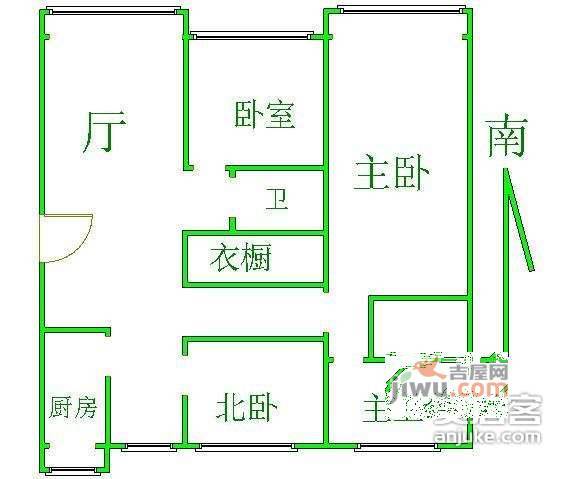 金色港湾公寓3室2厅1卫141㎡户型图