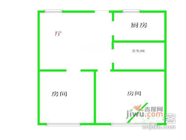 漕溪二村2室1厅1卫78㎡户型图