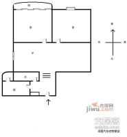 金谷园小区2室1厅1卫106㎡户型图