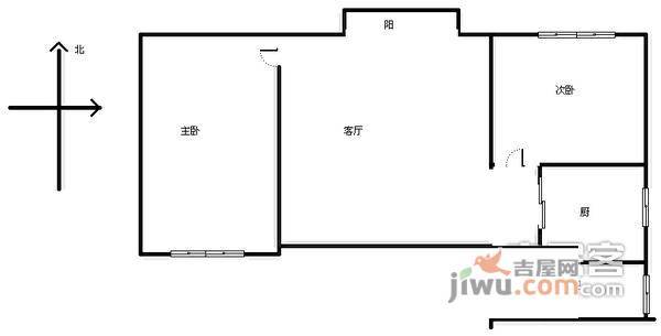 佳信徐汇公寓2室2厅1卫104㎡户型图