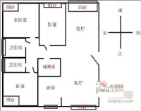 徐虹公寓3室2厅1卫113㎡户型图
