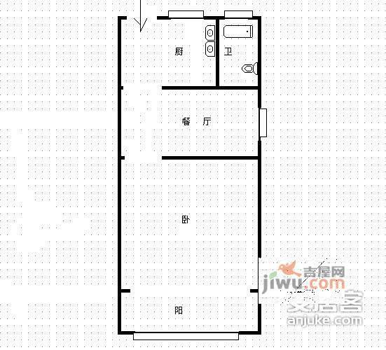 清枫大楼1室1厅1卫42㎡户型图