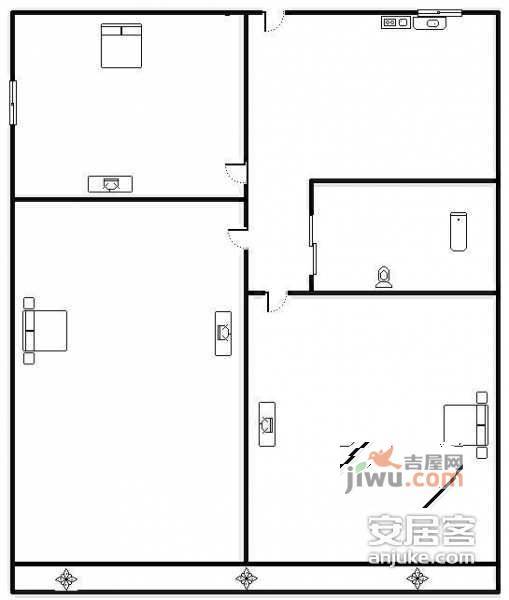 清枫大楼3室1厅1卫98㎡户型图