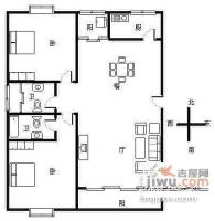 凯悦公寓2室2厅2卫110㎡户型图