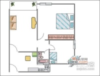 上影新村2室1厅1卫57㎡户型图