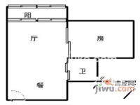 汇金广场1室2厅1卫户型图