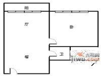 汇金广场1室1厅1卫户型图