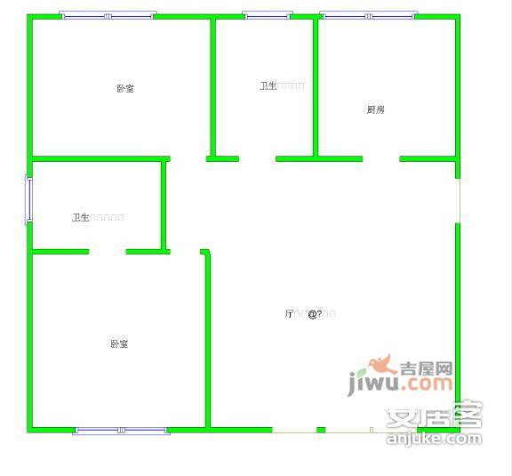 衡园2室2厅2卫户型图