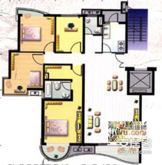 岳阳路独栋洋房2室2厅2卫户型图