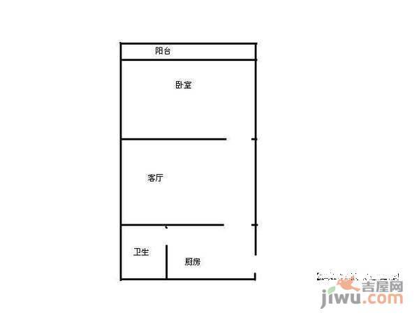 华强大楼1室1厅1卫户型图