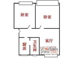 海天公寓2室1厅1卫68㎡户型图
