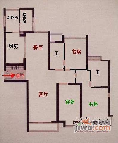 太原邸3室2厅2卫户型图