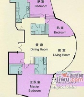 东亚公寓2室2厅2卫户型图