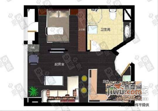 佘山新天地1室1厅1卫79㎡户型图