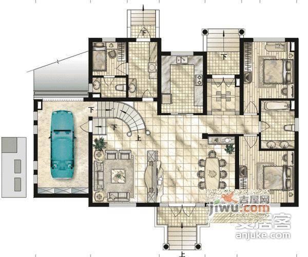 天安别墅4室2厅4卫379㎡户型图