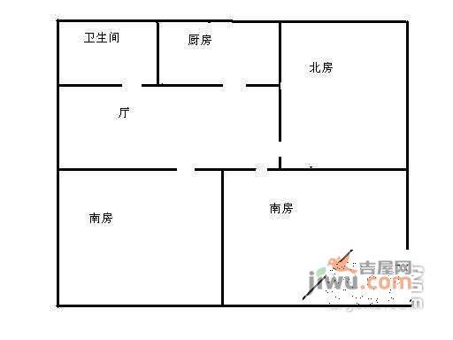 天虹小区3室1厅1卫83㎡户型图