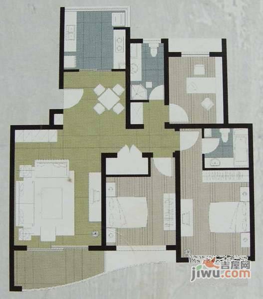 华亭新家银杏苑3室2厅1卫120㎡户型图