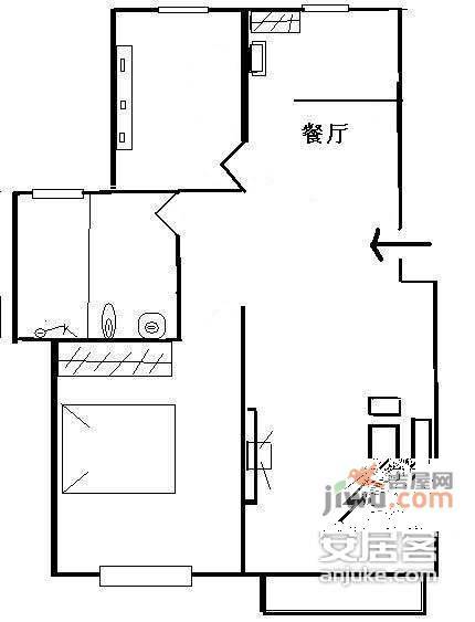 公捷苑2室2厅1卫100㎡户型图