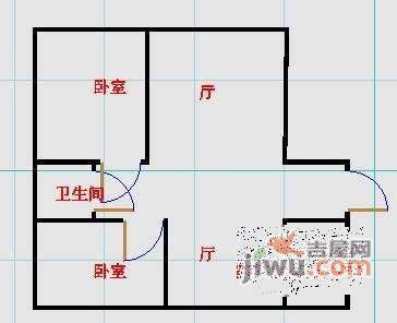 公捷苑2室2厅1卫100㎡户型图