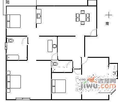 大江苑4室2厅2卫165㎡户型图