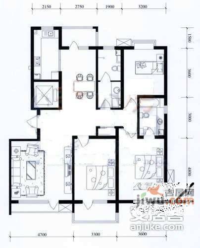 桃花源田庄4室3厅4卫411㎡户型图